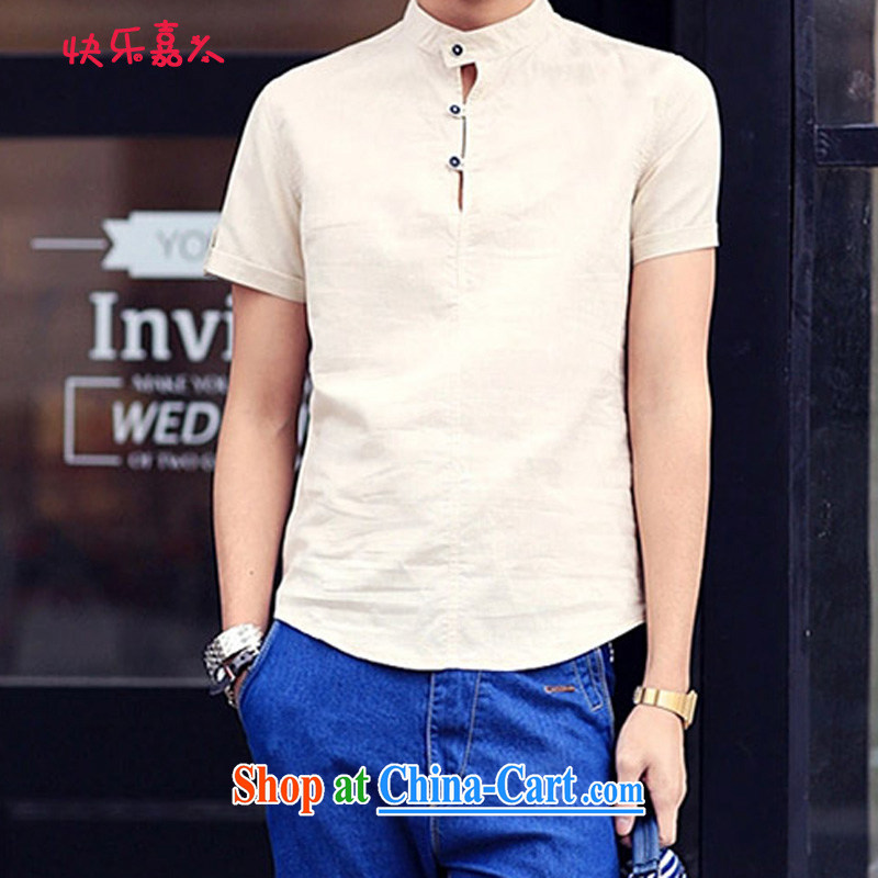Happy Ka, new summer, mighty, men's linen short-sleeve shirt C 001 card the color 4 XL, happy, and shopping on the Internet