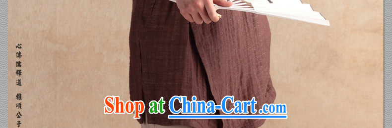 Only 3 Chinese wind sensation of the linen cotton shirt Yau Ma Tei Tong 7 short-sleeved T-shirt ethnic Chinese Han-chun tea-color-seok (XXL) pictures, price, brand platters! Elections are good character, the national distribution, so why buy now enjoy more preferential! Health