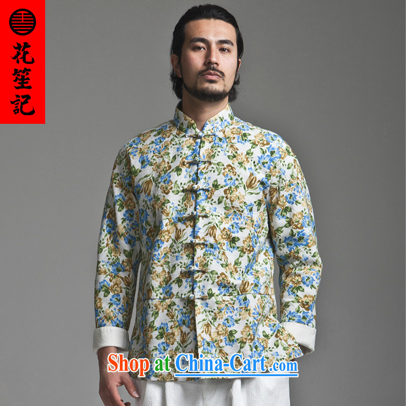 His Excellency took the wind in Dili Mong flowers Chinese men's beauty, for long-sleeved Chinese jacket-tie cotton spring blue spend 180/92 A, take note his Excellency (HUSENJI), online shopping
