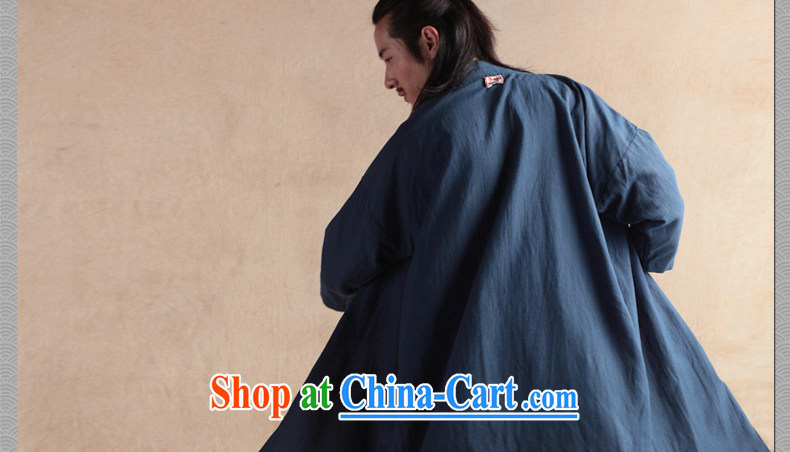 Only 3 China wind, the ceremony gown Han-mantle Tang jackets Ethnic Wind cotton the men's wind jackets spring and summer new Cyan (L) pictures, price, brand platters! Elections are good character, the national distribution, so why buy now enjoy more preferential! Health