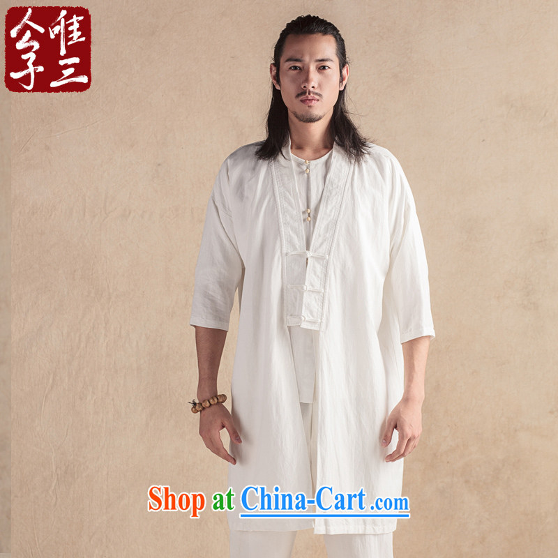 Only 3 China wind, the ceremony gown Han-mantle Tang jackets Ethnic Wind cotton the men's wind jackets spring and summer new Cyan (L), only 3, online shopping