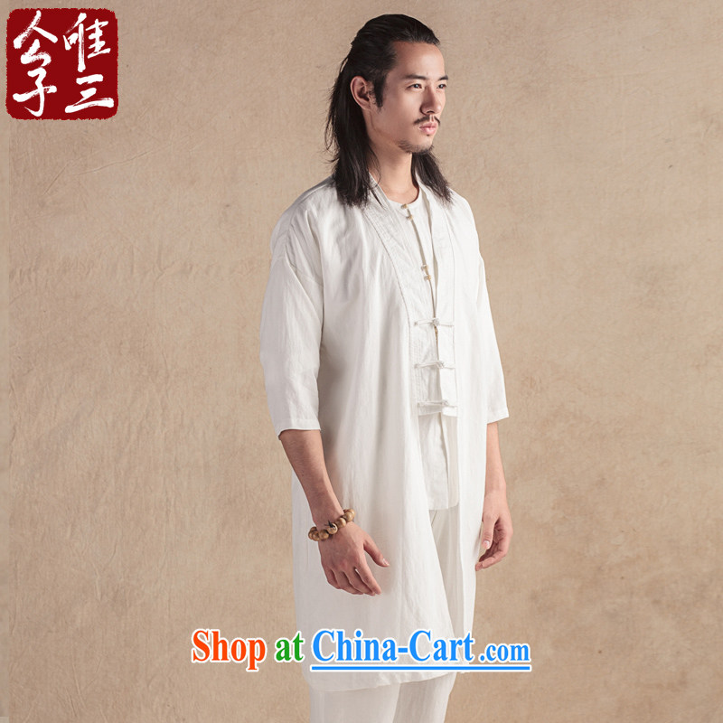 Only 3 China wind, the ceremony gown Han-mantle Tang jackets Ethnic Wind cotton the men's wind jackets spring and summer new Cyan (L), only 3, online shopping