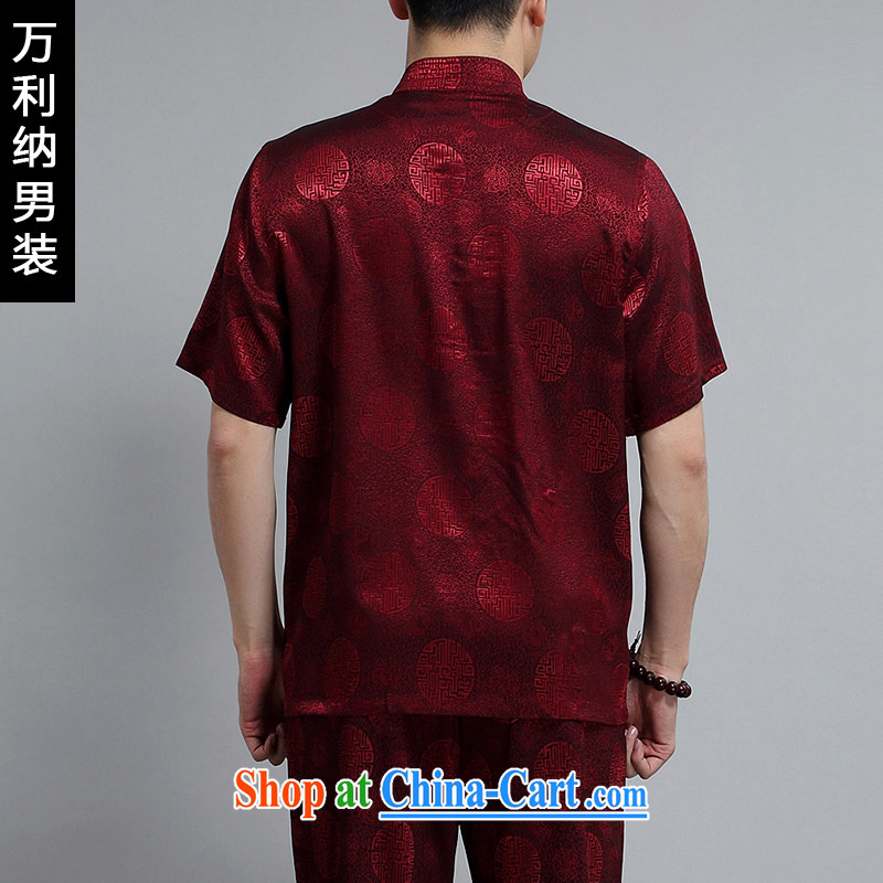 10,000, summer 2015 new Chinese short-sleeved T pension package of China wind Chinese middle-aged men's short-sleeved shirt T W 1503 red 190, 10,000, and, shopping on the Internet
