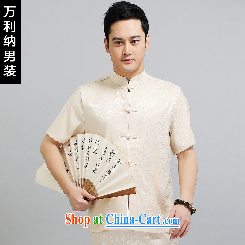 10,000, summer 2015 New Tang is a short-sleeved shirt T package of China wind Chinese package W 1506 m yellow 180