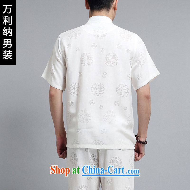 10,000, 2015 New Tang replace short-sleeved men in older cotton the Tang with short-sleeve male W 1508 white 190, 10,000, and, shopping on the Internet