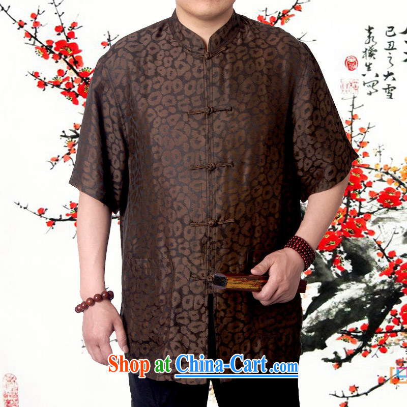 Factory outlets and Mr HUI's elderly burglary to package the 15 summer father boxed incense cloud yarn and a short-sleeved Chinese package China wind male summer brown 190