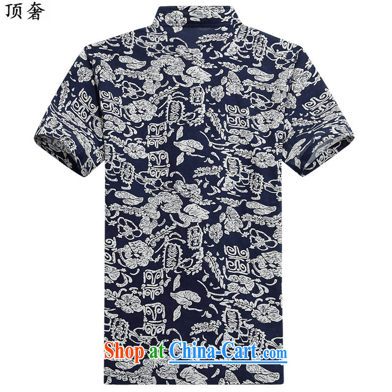 Top luxury Chinese men and stylish wearing flowery shirts young and middle-aged men's cotton mA short-sleeved Chinese Han-man T-shirt China wind stamp improved clothing and short summer 6012 with 190, and the top luxury, shopping on the Internet