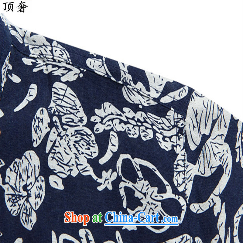 Top luxury Chinese men and stylish wearing flowery shirts young and middle-aged men's cotton mA short-sleeved Chinese Han-man T-shirt China wind stamp improved clothing and short summer 6012 with 190, and the top luxury, shopping on the Internet