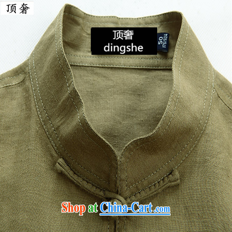 Top Luxury 2015 new, young and middle-aged summer youth leisure men's cotton the Tang with a short-sleeved men's linen shirt with dress China wind-tie stylish Chinese T 6007 green 190 and the top extravagance, shopping on the Internet