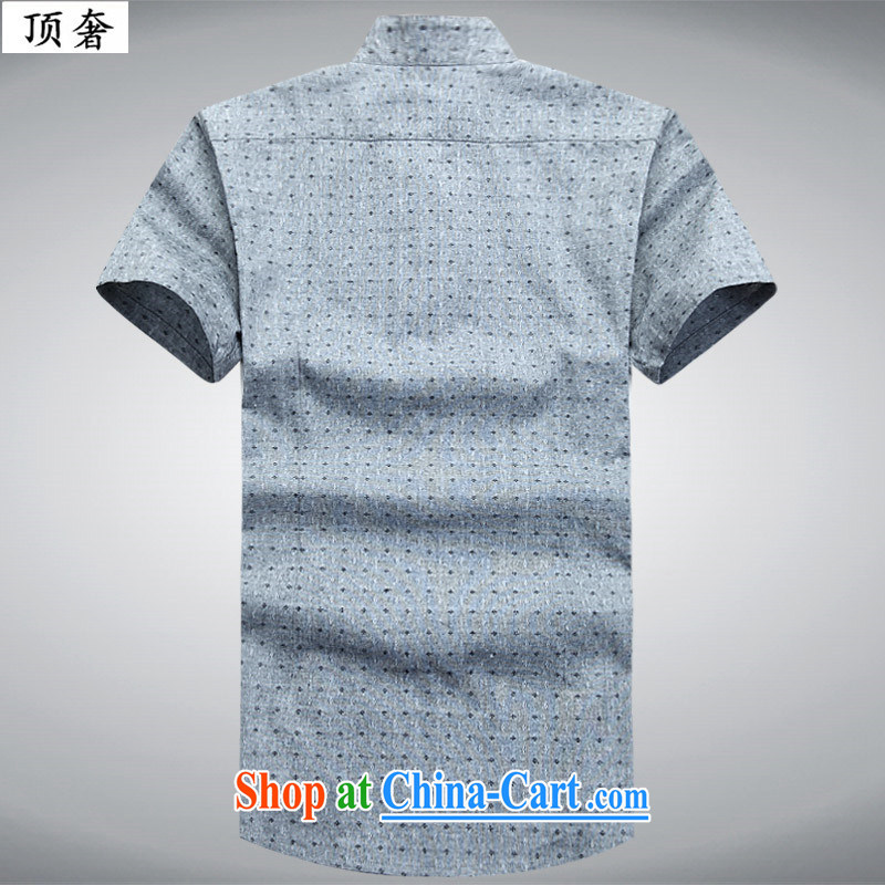 Top Luxury 2015 new, young and middle-aged summer short-sleeved pro-male Chinese shirt China wind linen Chinese leisure and the stamp duty charge-back the collar T-shirt T 6003 rain is 190, and the top luxury, shopping on the Internet