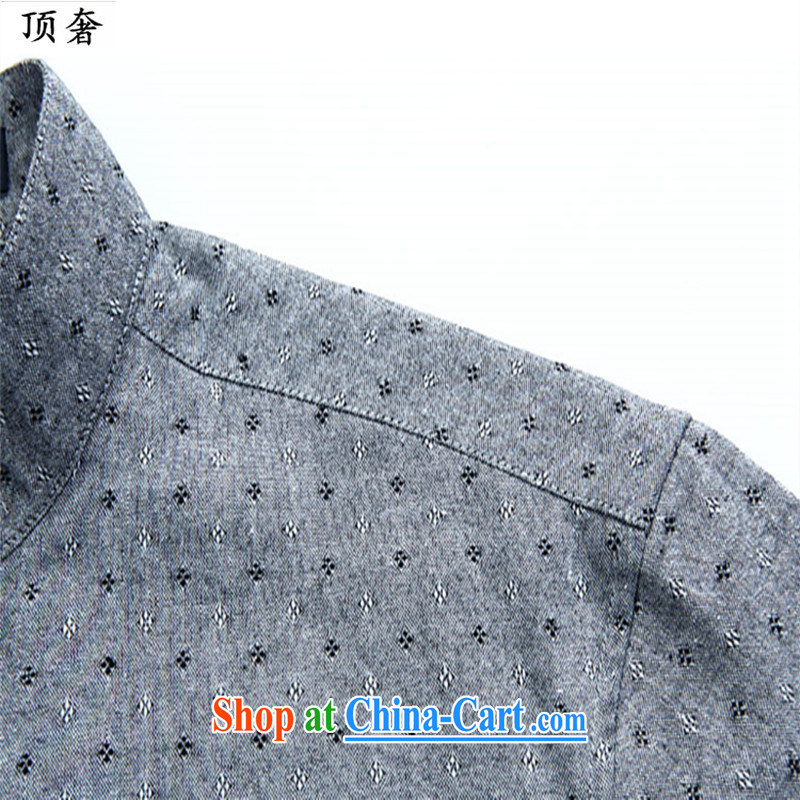 Top Luxury 2015 new, young and middle-aged summer short-sleeved pro-male Chinese shirt China wind linen Chinese leisure and the stamp duty charge-back the collar T-shirt T 6003 rain is 190, and the top luxury, shopping on the Internet