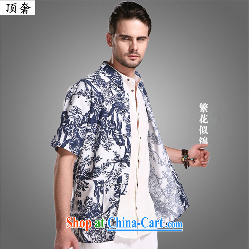Top Luxury 2015 new Chinese Chinese-tie up for half-T-shirt T-shirt middle-aged and young summer new Chinese Wind and Cheong Wa Dae, short-sleeved shirt T 6006 190 colorful, top luxury, shopping on the Internet