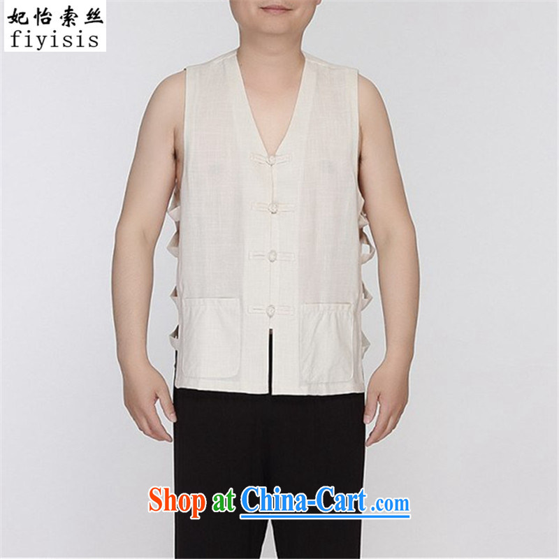 Princess Selina CHOW, silk and cotton the traditional Chinese men and a sweat vest eschewed Liffey summer T-shirts, shoulder Chinese Michael MAK-detained practitioners serving men and replacing the older the shoulder beige, 185