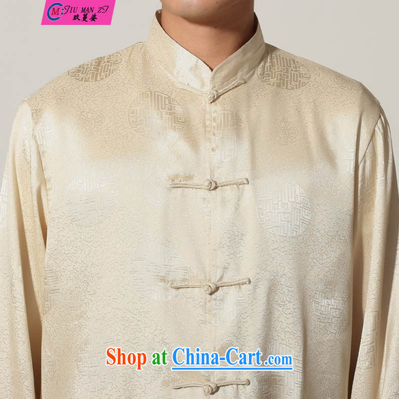 Ko Yo vines into colorful 2015 New Men Tang is a solid color kit tang on the collar long-sleeved T-shirt kung fu set damask Chinese leisure and Tai Chi uniforms M M 0049 0049 - B XXL, capital city sprawl, shopping on the Internet