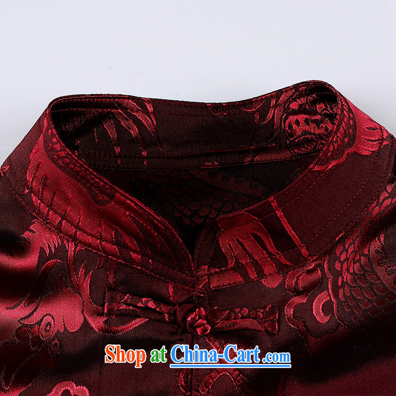 Where's Paul summer men's short-sleeved Chinese China wind Kit dragon, in older Chinese men and set 15 A VD 1505 china red 190/104 A, where Disney's Paul (Vanddy &Paul), online shopping