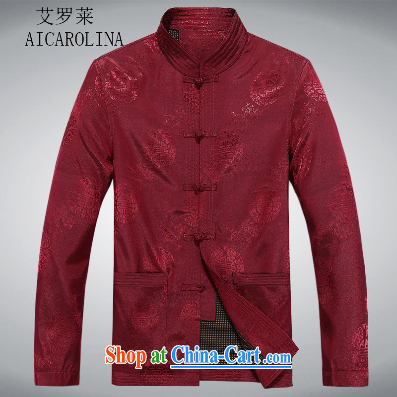 The Carolina boys spring and summer New China wind in older Chinese men's jacket coat long-sleeved Grandpa loaded Chinese clothing red XXXL, AIDS, Tony Blair (AICAROLINA), shopping on the Internet