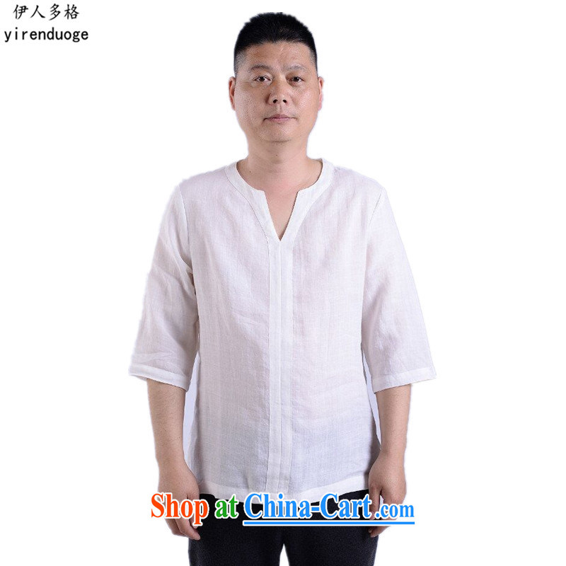 Of the more than 2015 new middle-aged and older short-sleeved Chinese men's summer Chinese nation for the buckle clothing Grandpa loaded exercise clothing T-shirt white 190