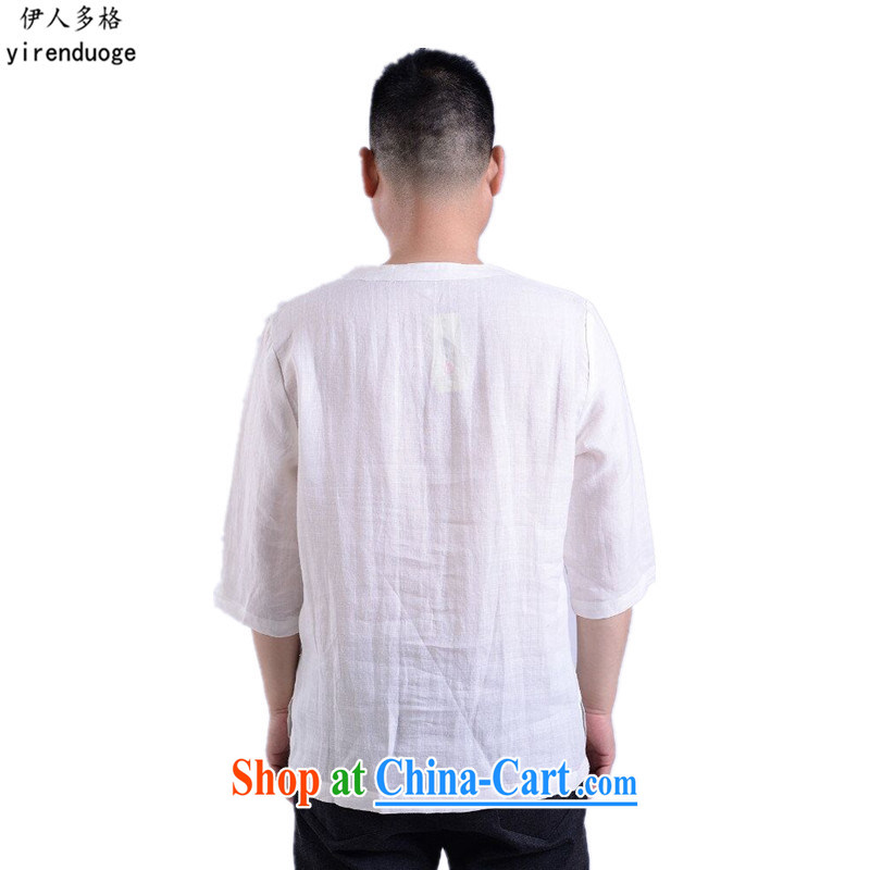 Of the more than 2015 new middle-aged and older short-sleeved Chinese men's summer Chinese nation for the buckle clothing Grandpa loaded exercise clothing T-shirt white 190, and the more people (YIRENDUOGE), shopping on the Internet