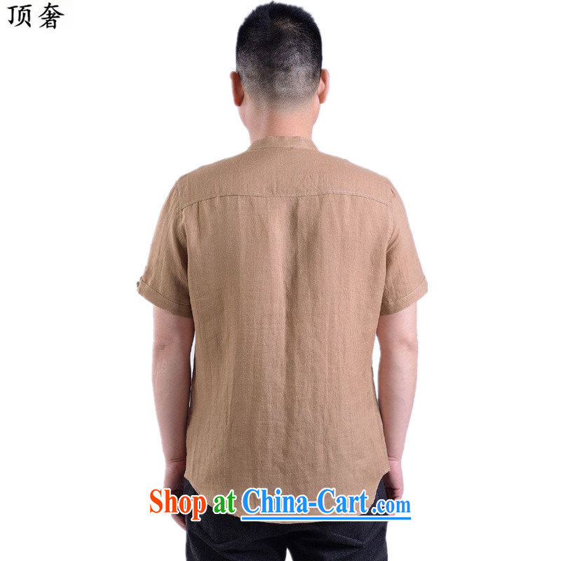 Top Luxury 2015 new summer men's Tang is a short sleeve with Han-linen short-sleeve T-shirt, Old China wind cotton Ma short-sleeved Chinese father card color 175 and the top luxury, shopping on the Internet