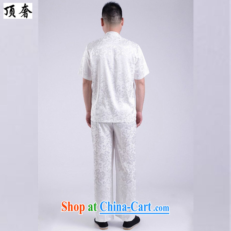 The top luxury 2015 new, genuine Man Tang package installed China wind short-sleeved older persons in male father T-shirt pants grandfather summer jackets T-shirt white 190, top luxury, shopping on the Internet