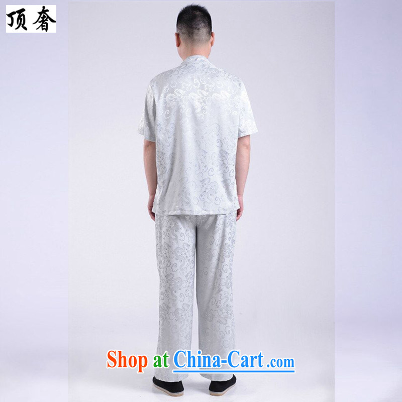 The extravagance, older short-sleeve kit in the summer, older men Tang package with gray father loaded Tang with short-sleeve kit men's summer ethnic wind load short gray 190 with the top luxury, shopping on the Internet