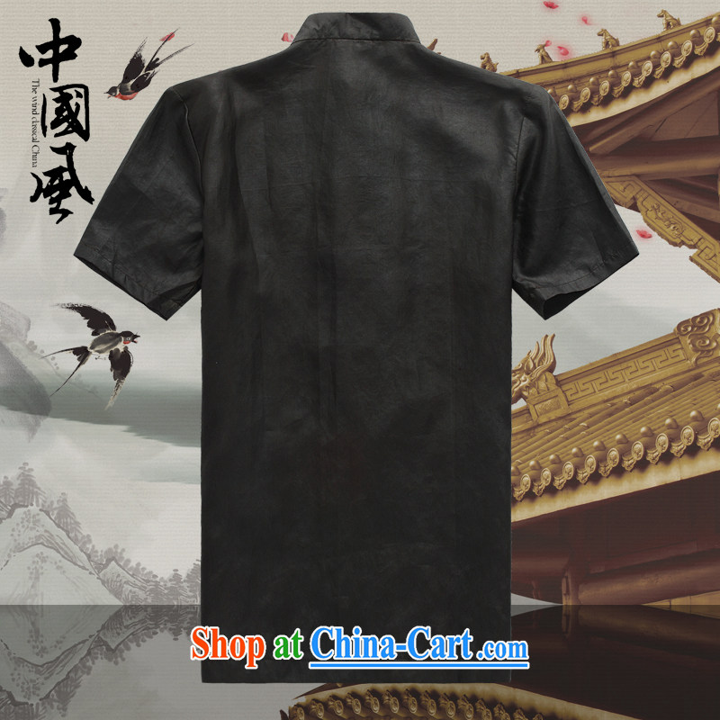 MR HENRY TANG on the package T-shirt with short sleeves in summer, and Tang with the Shannon cloud yarn is silk, the Tang with a short-sleeved father replace DK 507 black L, JACK EVIS, shopping on the Internet