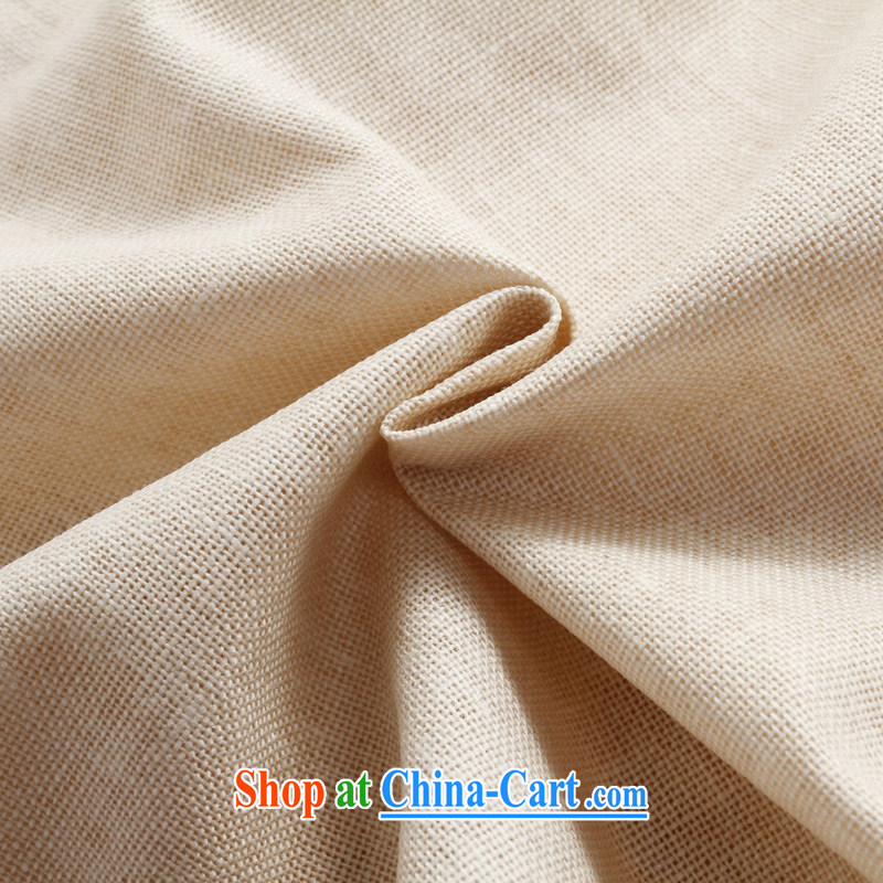 Men's short-sleeved Chinese summer 2015 new male Chinese linen short sleeved T-shirt T-shirt China wind, older men and Chinese 236 D Cornhusk yellow XXXL, JACK EVIS, shopping on the Internet