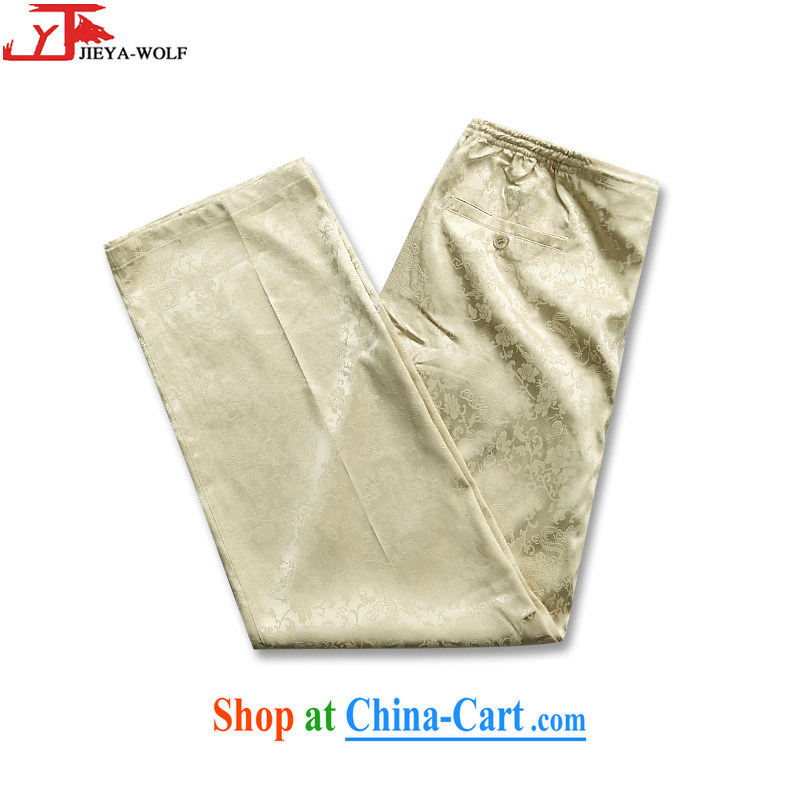 Cheng Kejie, Jacob - Wolf JIEYA - WOLF new Chinese men's short-sleeve Spring Summer Fall sport and leisure Tai Chi trousers men's trousers, Jacob's strength Gold Mine 190/XXXL, JIEYA - WOLF, shopping on the Internet