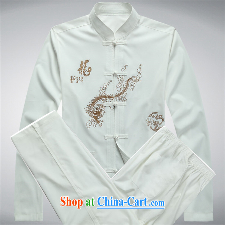 Putin's Europe spring 2015 New Men's long-sleeved Tang in older men's spring and summer cotton Tang Mount Kit T-shirt jacket, white package XXXL pictures, price, brand platters! Elections are good character, the national distribution, so why buy now enjoy more preferential! Health