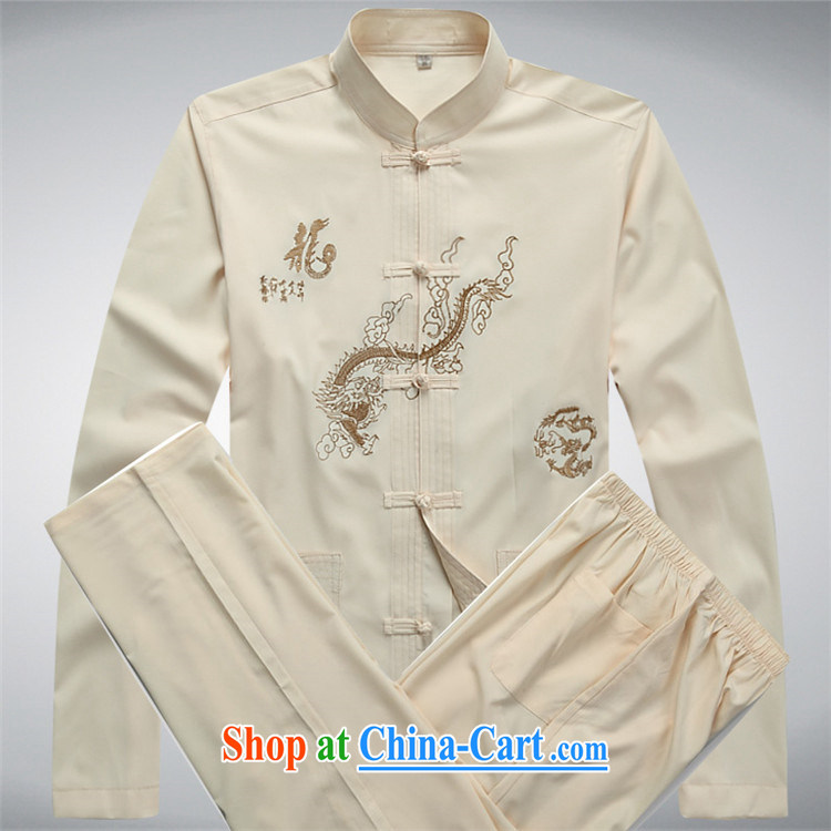 Putin's Europe spring 2015 New Men's long-sleeved Tang in older men's spring and summer cotton Tang Mount Kit T-shirt jacket, white package XXXL pictures, price, brand platters! Elections are good character, the national distribution, so why buy now enjoy more preferential! Health