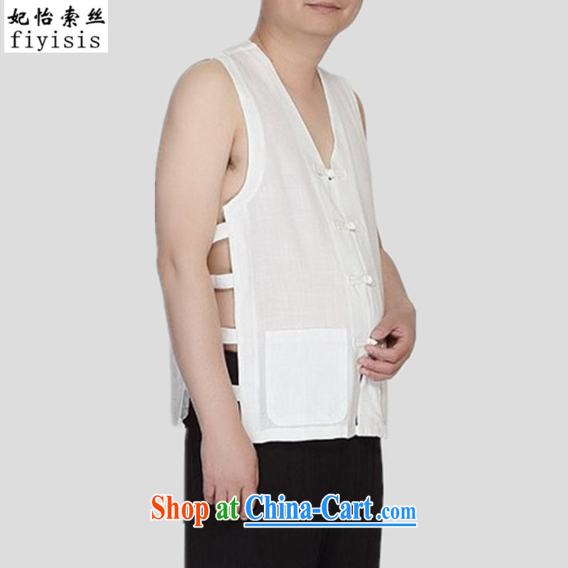 Princess Selina CHOW in 2015 new traditional-buckle cotton muslin Chinese men and a sweat vest eschewed Liffey summer T-shirts, shoulder Chinese Michael Mak beige 175, Princess Selina Chow (fiyisis), online shopping