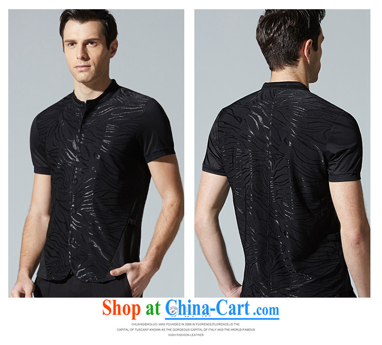 Legendary 2015 summer new Chinese men's high-quality business and leisure short-sleeved shirt T ink black 185 / 100 A/XXL pictures, price, brand platters! Elections are good character, the national distribution, so why buy now enjoy more preferential! Health