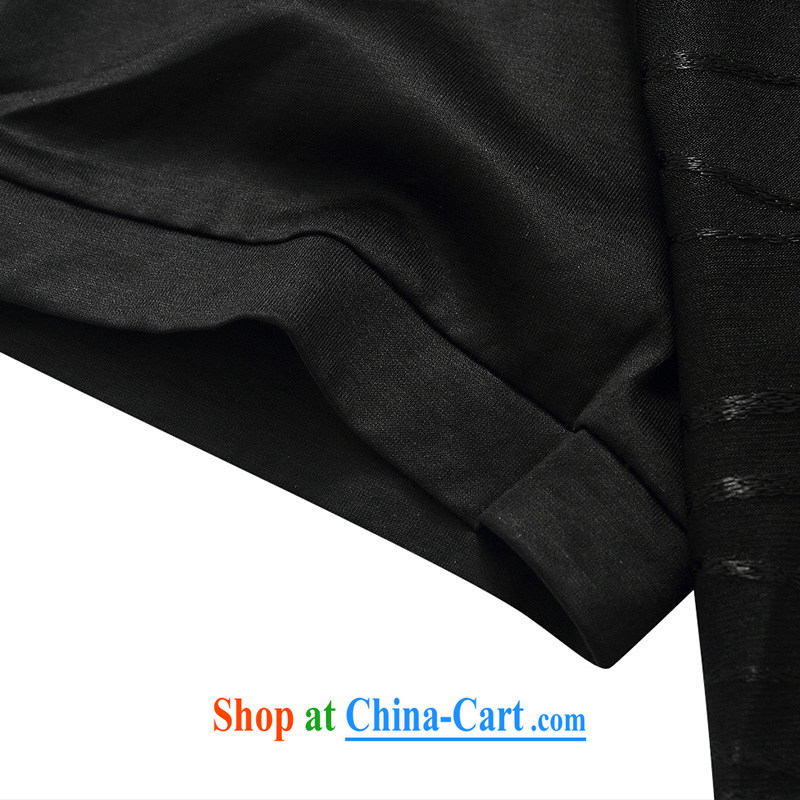 Legendary 2015 summer New Tang on men's high-quality business and leisure short-sleeved shirt T ink black 185 / 100 A/XXL, legendary Paul (CHUANQIBAOLUO), online shopping