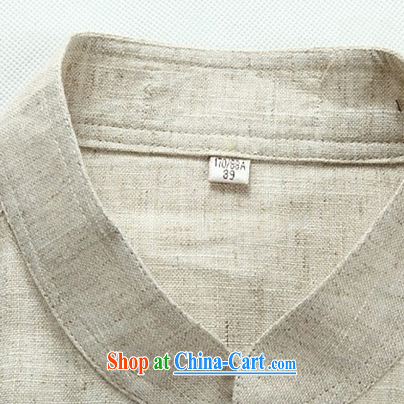 Putin's Euro 2015 linen men's Chinese Kit long-sleeved T-shirt Chinese Dress Chinese style men's shirt beige Kit XXXL, Beijing (JOE OOH), shopping on the Internet