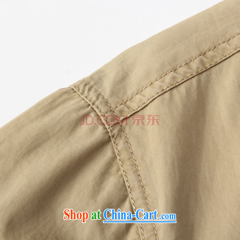 Nigeria, the 2015 new middle-aged and older men's short-sleeved Chinese father with summer cotton China wind men Tang with beige 185, Nigeria, and, on-line shopping