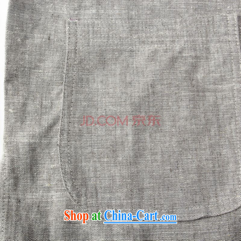 Nigeria, the 2015 new middle-aged and older men's short-sleeved shirt T summer father with linen breathable China wind Leisure Short gray 185, Nigeria, and, shopping on the Internet