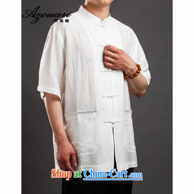 The TSU defense (Azouari) Men's short-sleeved Chinese Chinese men's summer cool comfort black 48, Cho's (AZOUARI), shopping on the Internet