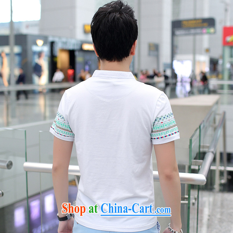 The lion dance, smock Tang replace summer men's cotton cultivating V collar retro China wind short-sleeved T shirts and white XXXL, lion dance, and, shopping on the Internet