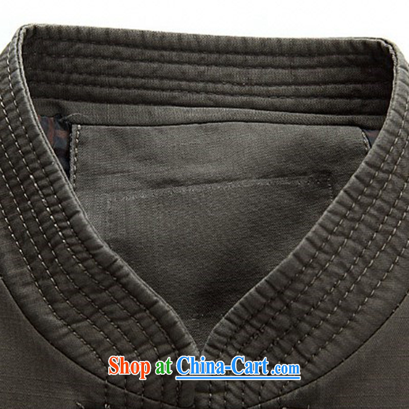 The chestnut mouse male Chinese jacket cotton, in older men's casual jacket dark gray XXXL, the chestnut mouse (JINLISHU), shopping on the Internet
