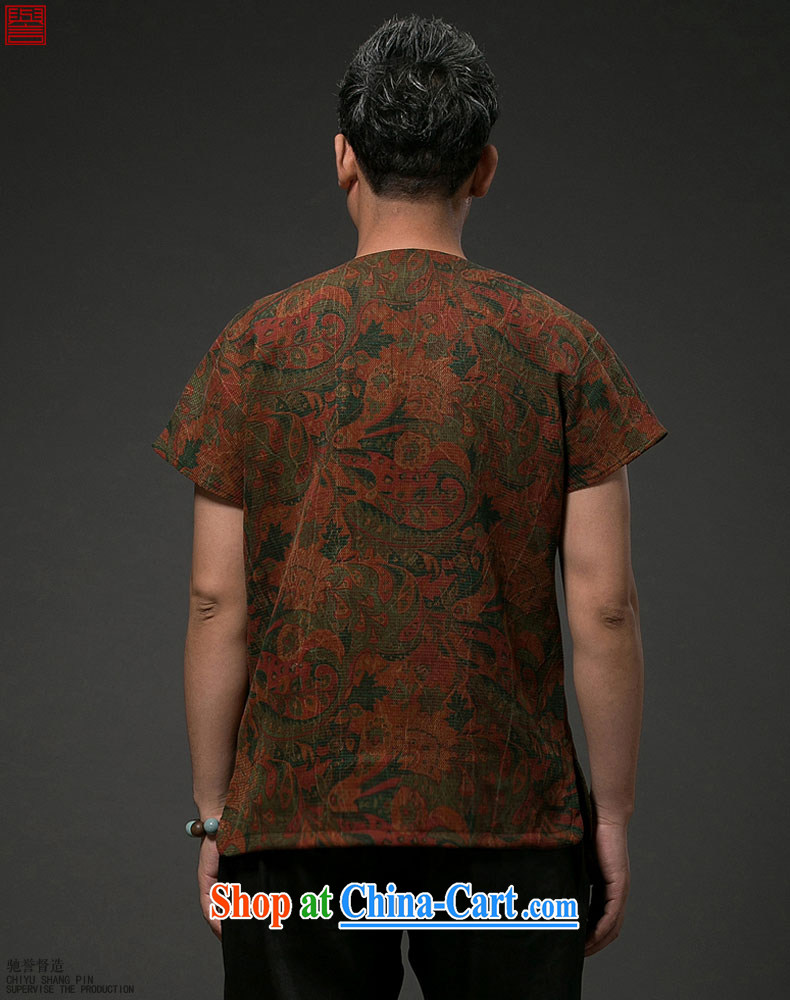 Internationally renowned Chinese wind men's Chinese short-sleeved shirt with Chinese silk silk shirts men's fragrance cloud yarn floral short-sleeve T-shirt private customised, wine red 4 XL pictures, price, brand platters! Elections are good character, the national distribution, so why buy now enjoy more preferential! Health