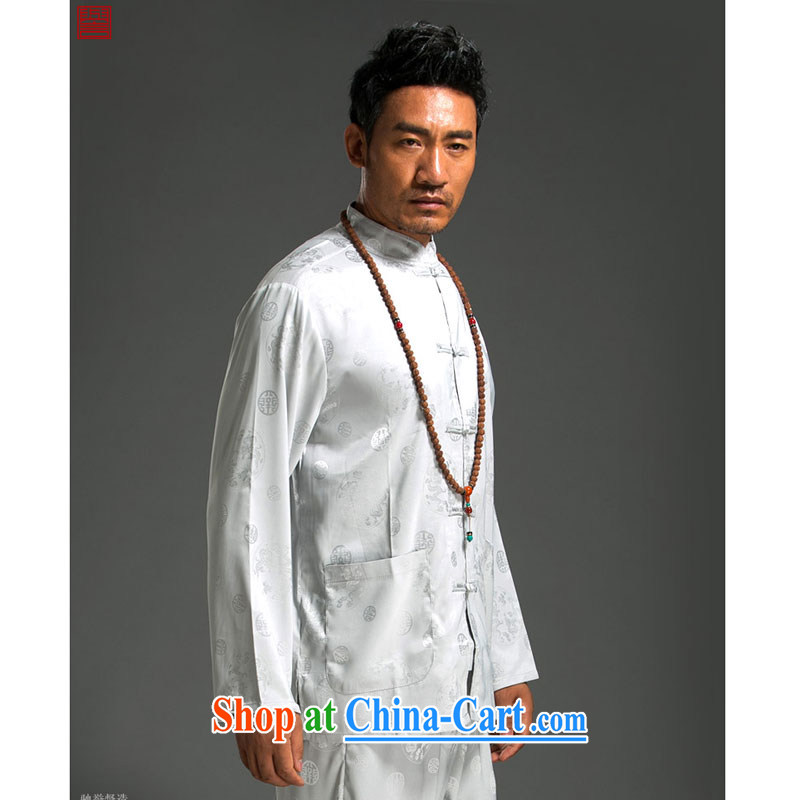 Internationally renowned Chinese style Chinese men's long-sleeved Kit Tang replace Summer Package men's T-shirt Chinese male white movement (185) and internationally renowned (CHIYU), shopping on the Internet