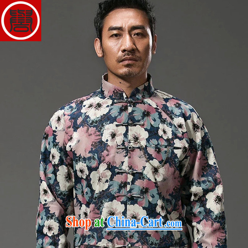 Internationally renowned Chinese wind stamp Chinese men and beauty Long-Sleeve the withholding Chinese improved spring denim jackets, suits (3 XL), internationally renowned (CHIYU), online shopping