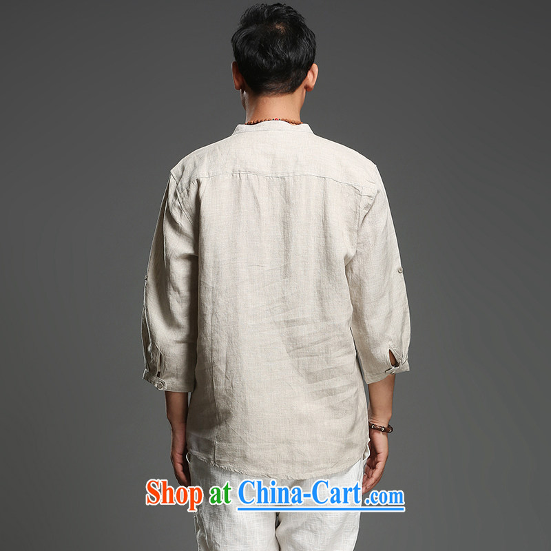 Internationally renowned Chinese Chinese Wind and Han-men Chinese men's short-sleeved summer Cornhusk yellow 175 (XL), internationally renowned (CHIYU), online shopping