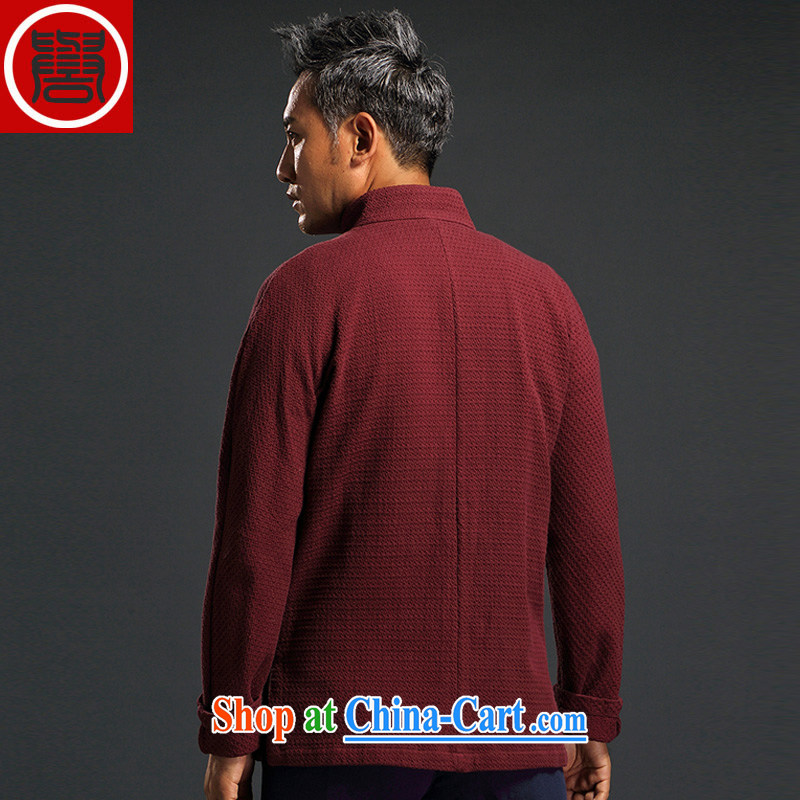 Internationally renowned 2015 autumn tang on China wind men's woven loose the collar jacket long-sleeved blue 4 XL, internationally renowned (CHIYU), shopping on the Internet