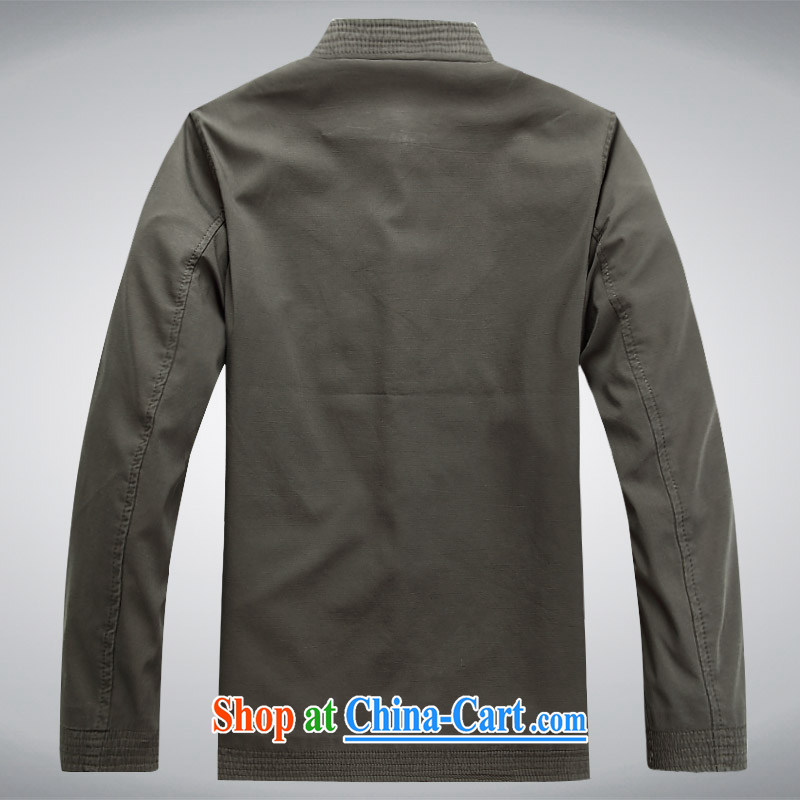 The chestnut mouse spring, older men Tang on his father's grandfather is Chinese, for jacket coat gray-green XXXL, the chestnut mouse (JINLISHU), online shopping