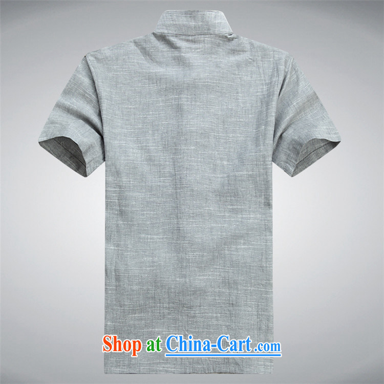 Putin's European Summer men's Tang load short sleeve with Han-linen short-sleeve T-shirt, old cotton mA short-sleeved Chinese father with dark gray package XXXL pictures, price, brand platters! Elections are good character, the national distribution, so why buy now enjoy more preferential! Health