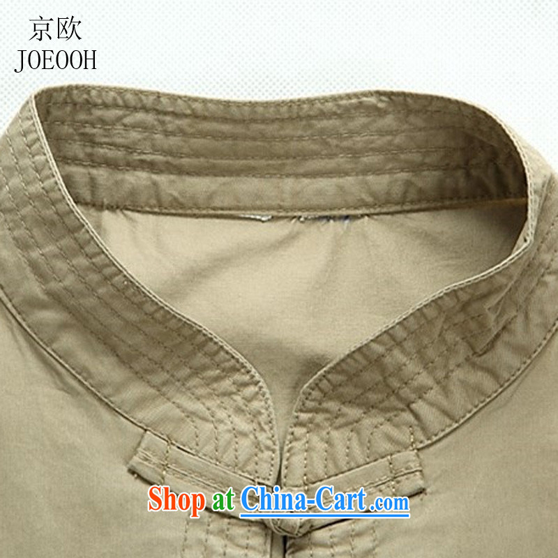 Beijing in the older Chinese men and a short-sleeved T-shirt China wind older persons clothing exercise clothing cotton father jackets on T-shirt military green XXXL, Beijing (JOE OOH), shopping on the Internet