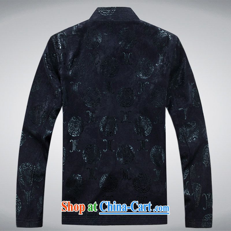 The poppy the Mouse middle-aged and older persons male Chinese Spring Chinese long-sleeved Chinese wind jacket coat middle-aged men's jackets Tang with dark blue XXXL, the chestnut mouse (JINLISHU), shopping on the Internet