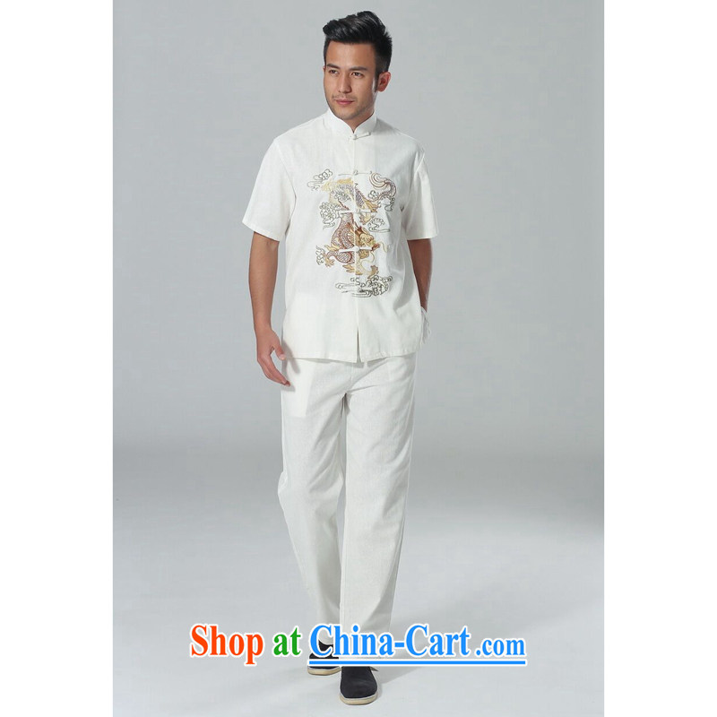 Find Sophie summer New Men's short-sleeved Chinese Chinese, for the flap embroidered dragon cotton Ma Tai Chi uniforms men's kit kit 3 XL, flexible employment, shopping on the Internet