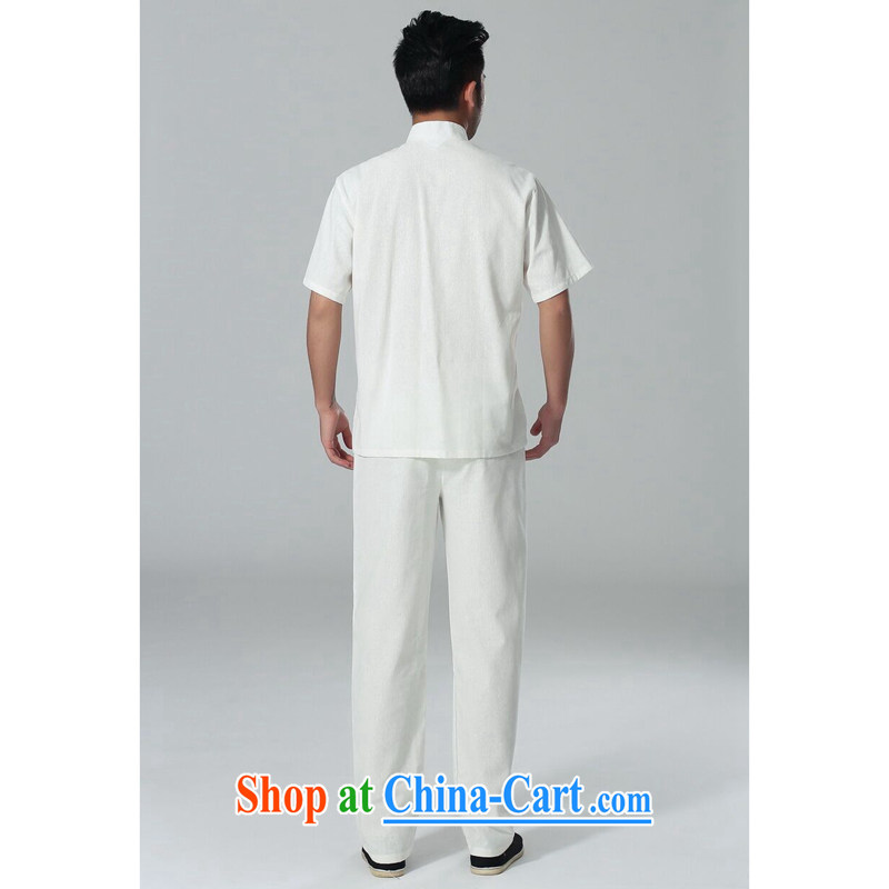spend the summer with new men's short-sleeved Chinese Chinese, for the flap embroidered dragon cotton Ma Tai Chi uniforms men's package white Kit 3 XL, figure, and shopping on the Internet